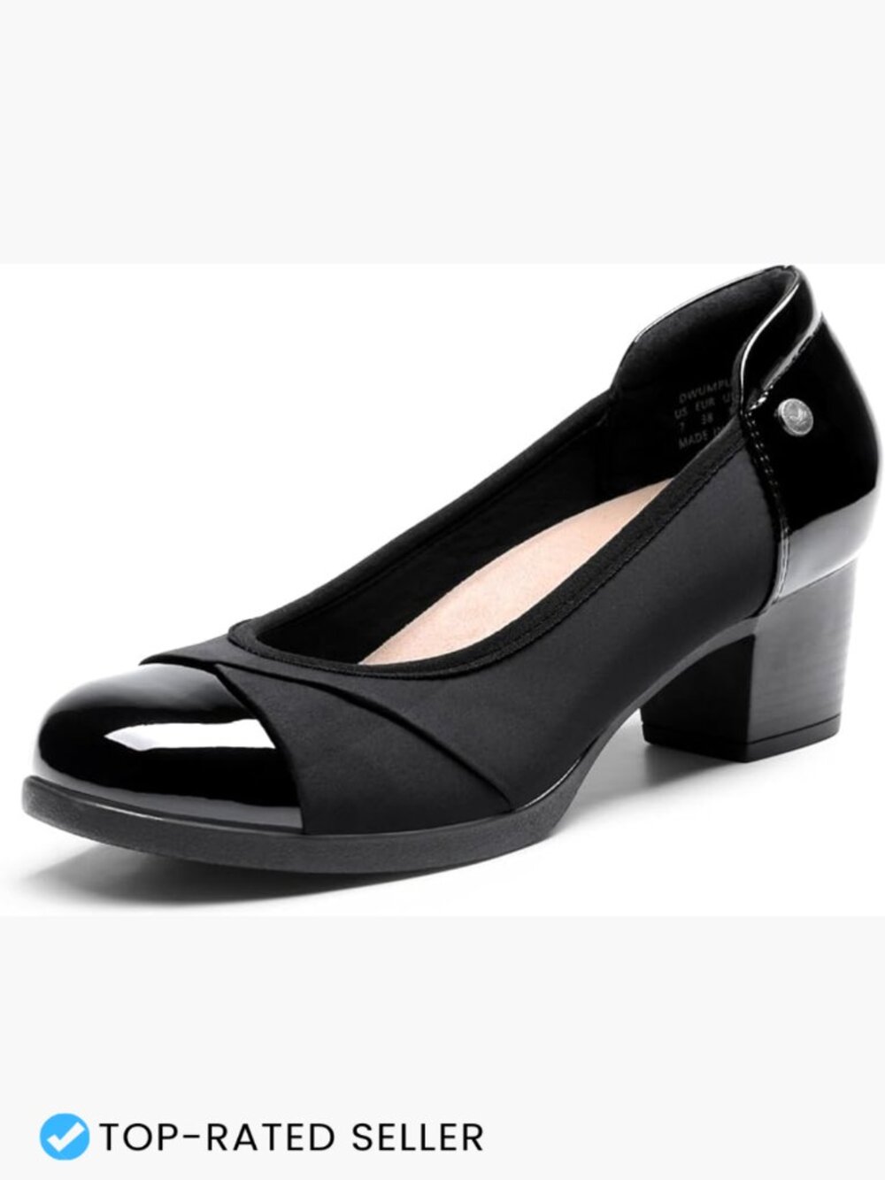 Low Chunky Block Heel Pumps Work Comfortable Round Toe Dress Shoes